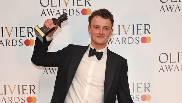 Chris Walley winning Best Supporting Actor for his role as Davey in Martin McDonagh's The Lieutenant of Inishmore.
