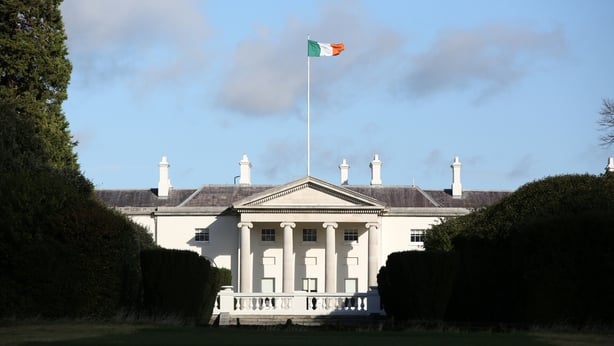 Áras an Uachtaráin tours included visiting the state rooms.