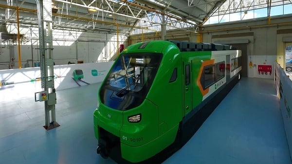 A prototype DART+ carriage on display in Inchicore Railway Works (File image)