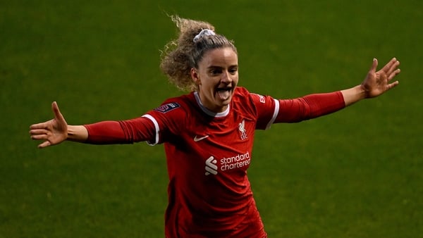 Ireland's Leanne Kiernan celebrates another goal for Liverpool.