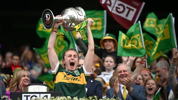 Kerry captain Niamh Carmody hoists the trophy after last year's success