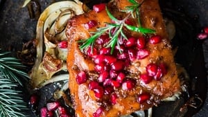 Crispy Salmon, Pomegranate, Couscous.