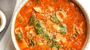 Minestrone Soup with Pesto