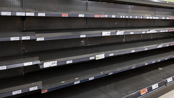 Empty supermarket shelves in the aftermath of the UK's exit from the EU (stock image)