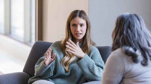 woman speaking to life coach