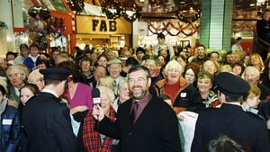 Joe Duffy presenting the Liveline Christmas special from the Ilac Shopping Centre, 2001