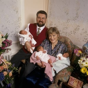 Joe Duffy, his wife June Meehan and their triplets Ellen, Ronan and Seán, 1995