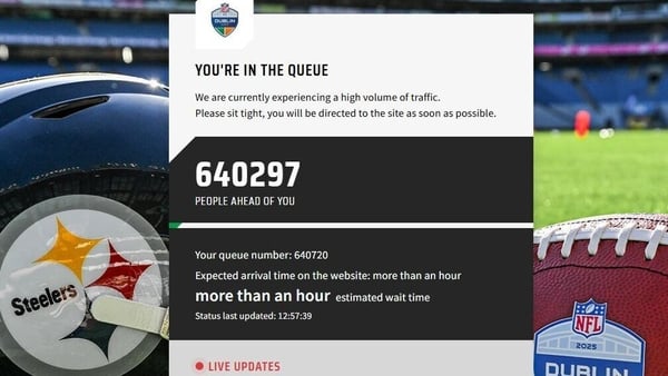 NFL fans frustrated at huge online ticket queues