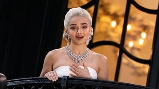 Rachel Zegler performs as Eva Paron