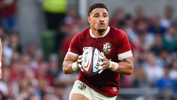 20 June 2025; Sione Tuipulotu of British & Irish Lions during the Lions 1888 Cup match between the British & Irish Lions and Argentina at the Aviva Stadium in Dublin. Photo by Ramsey Cardy/Sportsfile