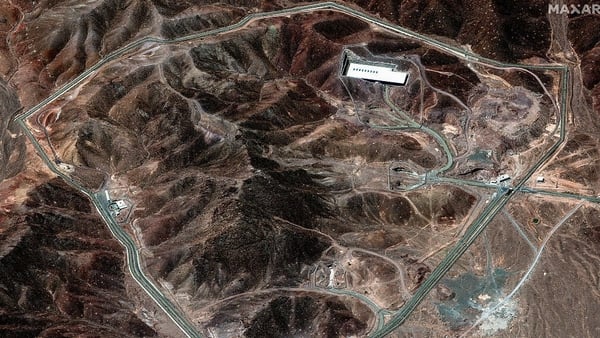 Satelite image of the Fordo enrichment facility in Iran, pictured here on 14 June