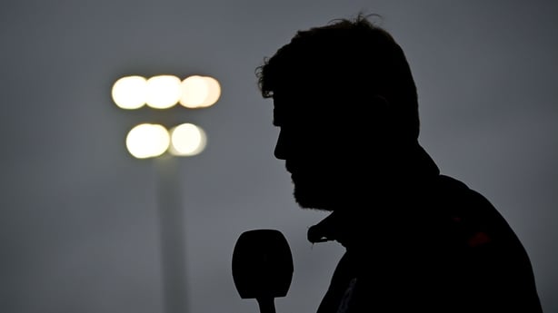 Shelbourne manager Damien Duff is interviewed before the SSE Airtricity Men's Premier Division match between Shelbourne and Sligo Rovers at Tolka Park in Dublin.