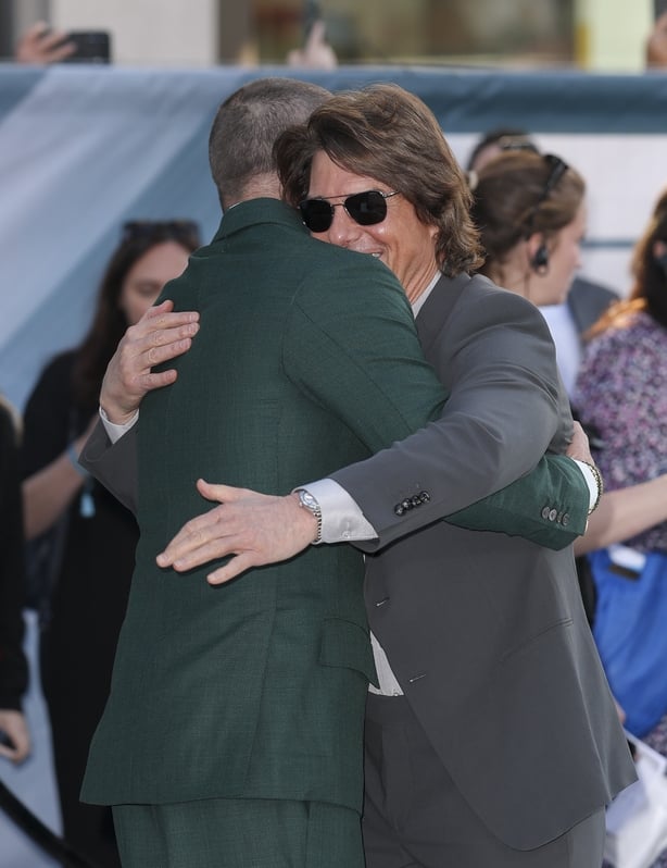 Tom Cruise and Brad Pitt attend the "F1: The Movie" European Premiere at Cineworld Leicester Square